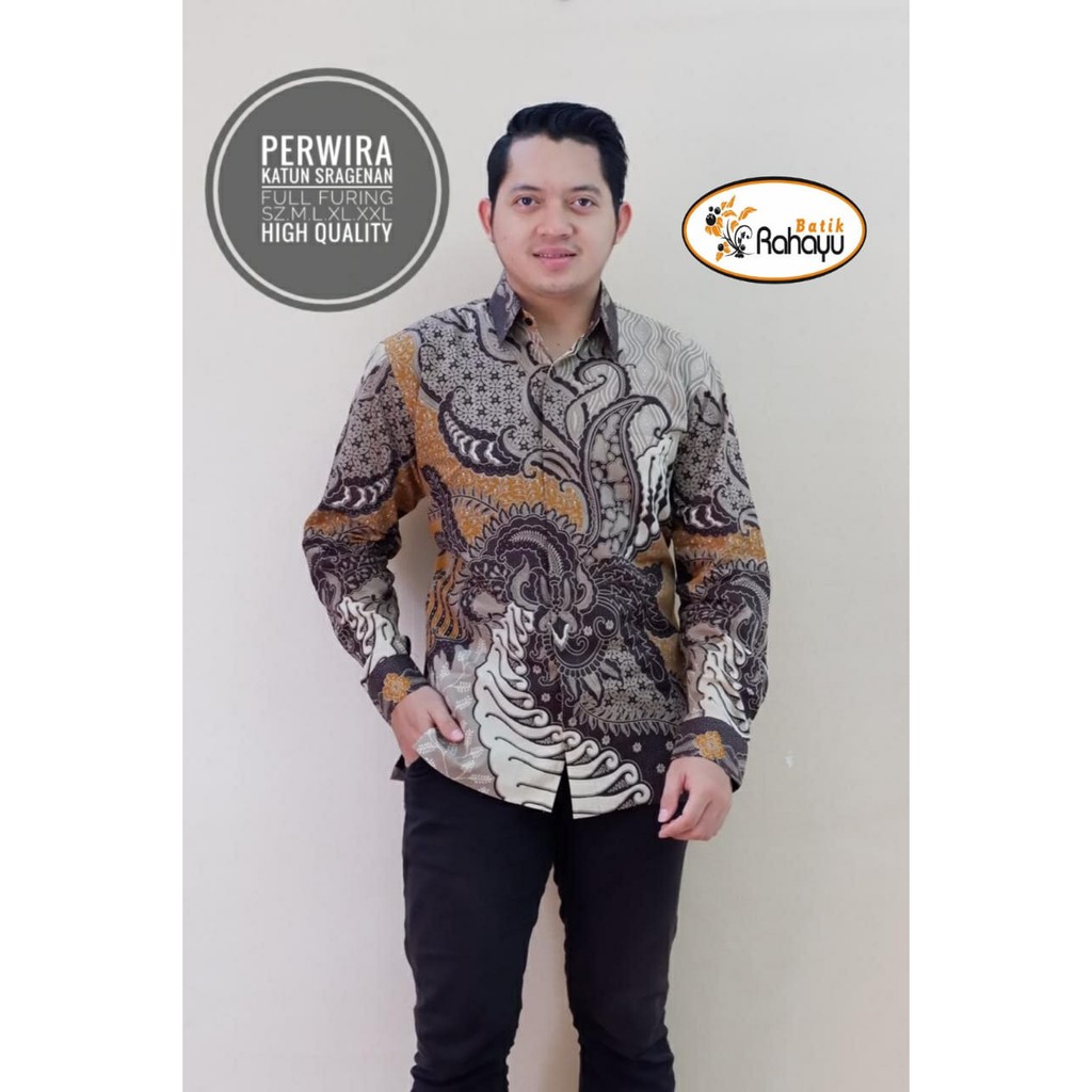 PERWIRA RAHAYU KEMEJA BAJU BATIK PRIA SOLO LENGAN PANJANG FULL FURING KATUN HALUS ATASAN BATIK PREMIUM MODERN SIDOMUKTI DRAJAT DWI REKTA ARIESWARA KEMBANG BIRU PERWIRA TUMURUN KLASIK JAYANEGARA PEKSI DONGKER NAGA SOGAN PEKSI BIRU BATIK SOLO AMANAH