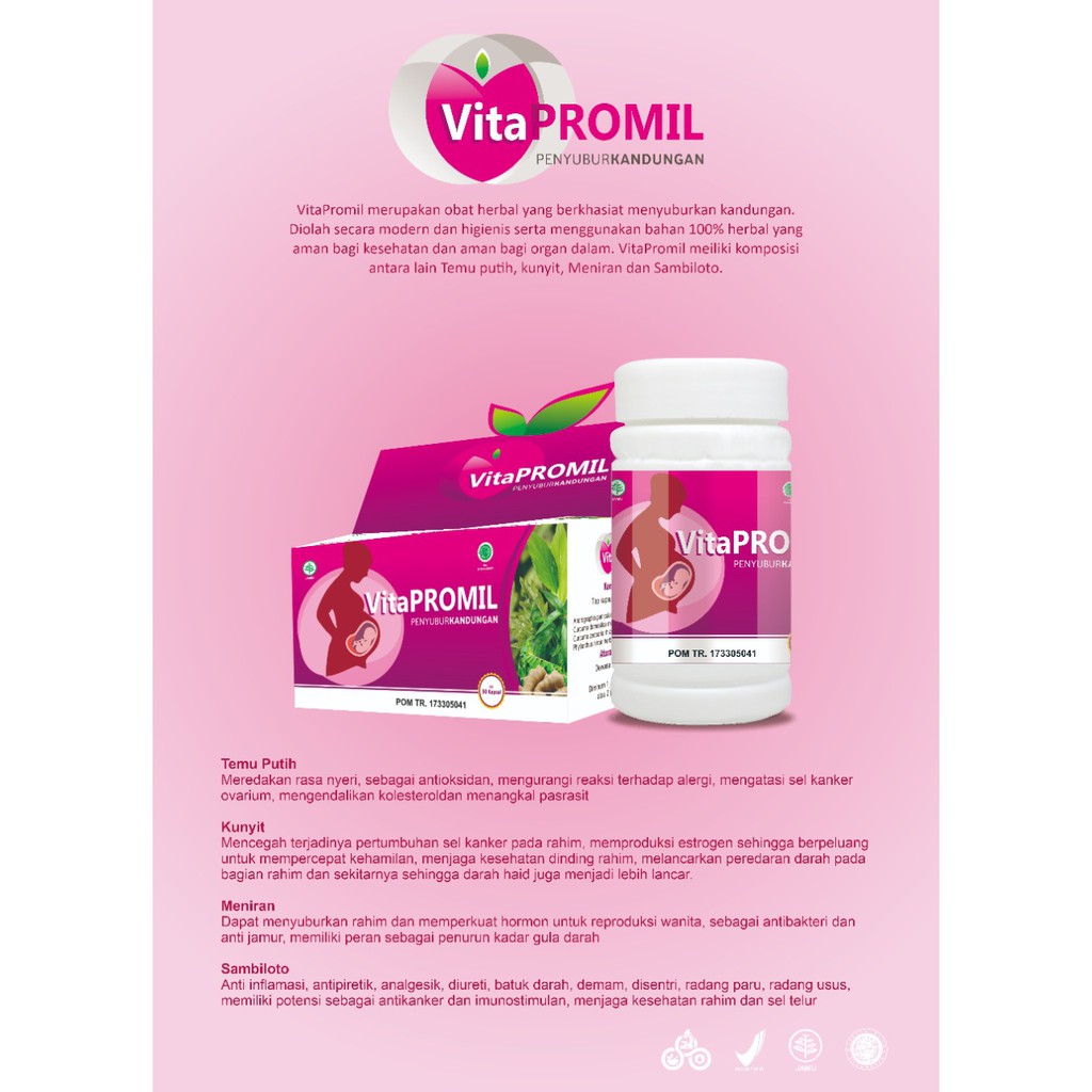 VitaPromil Original BPOM Suplemen Kesehatan Ibu Hamil Obat Herbal Penguat Penyubur Kandungan Wanita