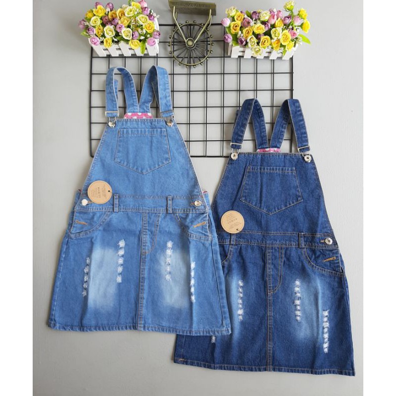 Overall rok jeans (1-9tahun) overall RIPPED