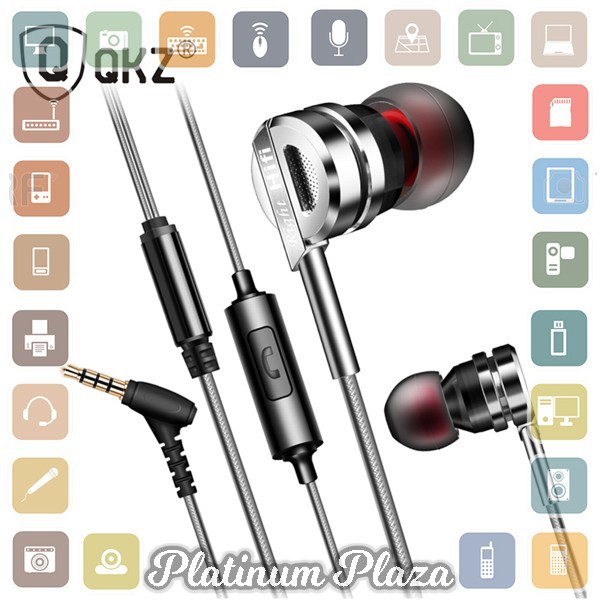QKZ Bass Metal Earphone with Mic - QKZ-DM9 - Silver`A1GZMI-