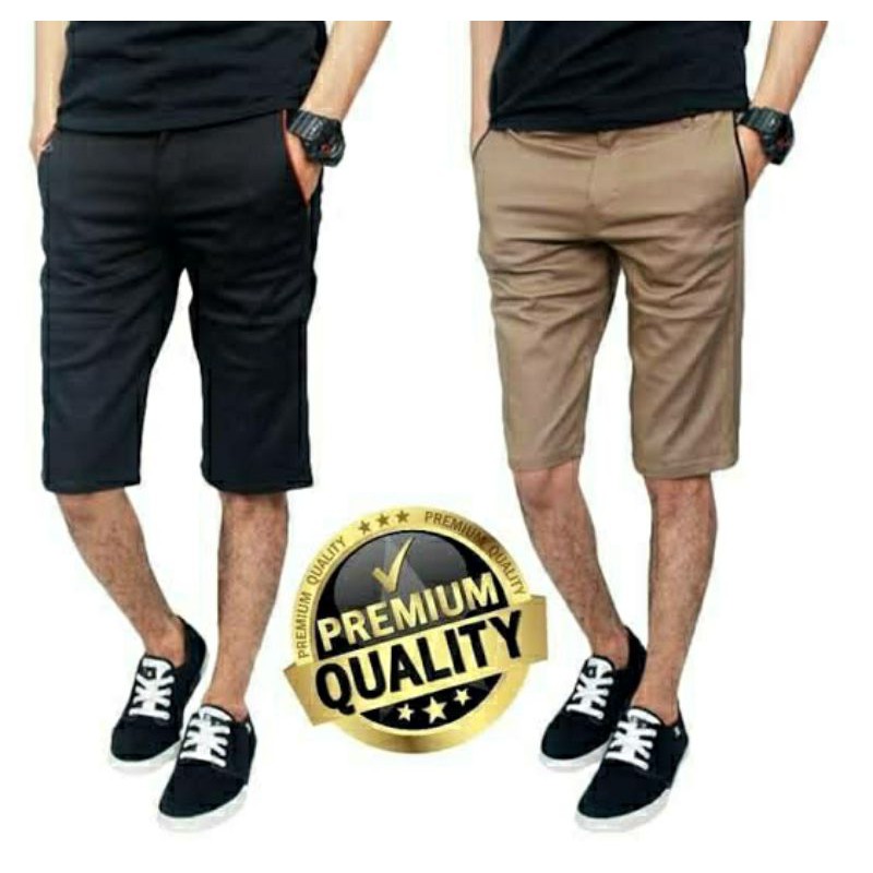 Celana Pendek Chino pria slimfit melar harian santai 27-38