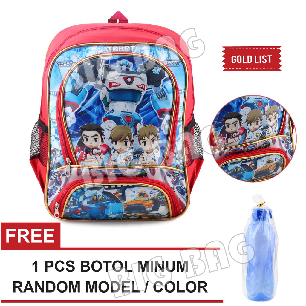 Tas Ransel Anak Laki Laki Karakter - ALPHA.RTM + FREE Botol Minum