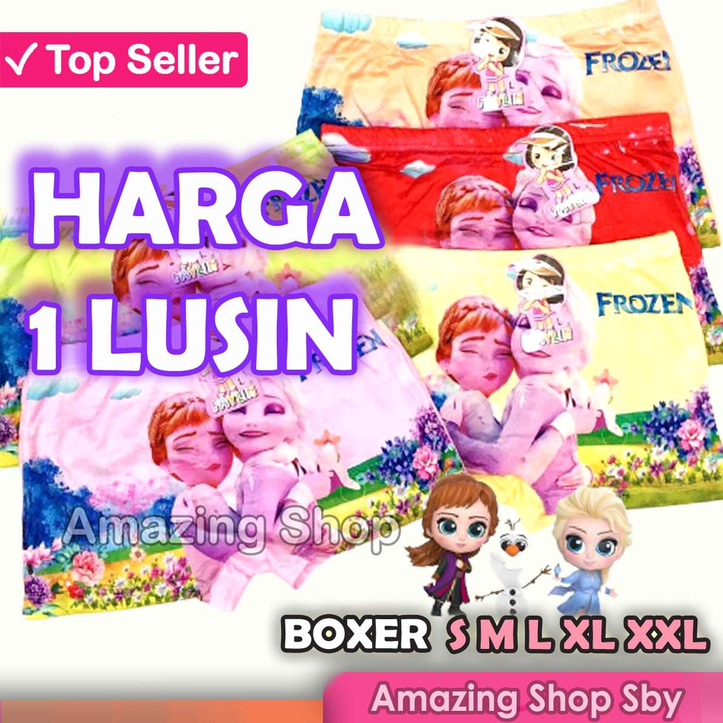 1 Lusin / 12 Pcs CD Boxer Girl Celana Boxer Anak Cewek Perempuan Import Murah