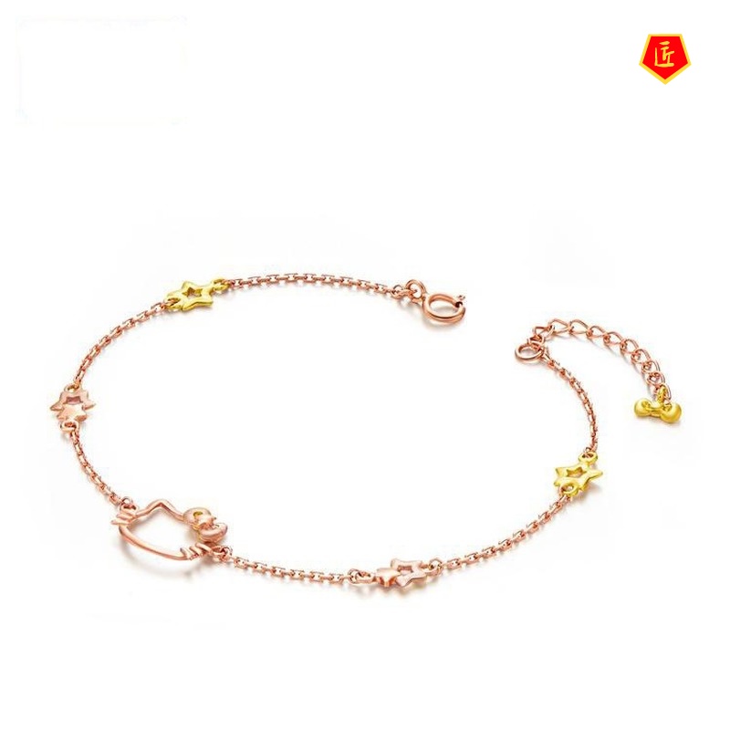 [Ready Stock]Cute Cartoon Cat Bracelet Anti-Allergy