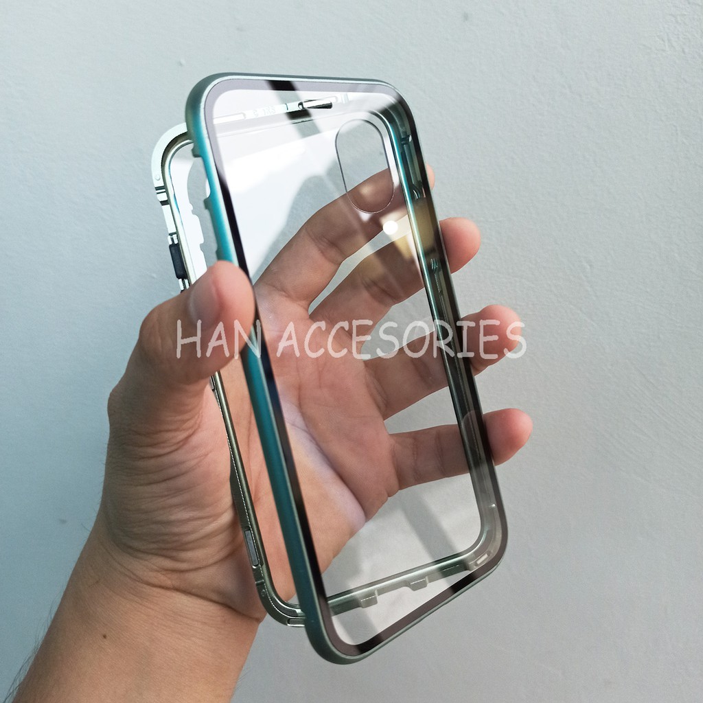 IPHONE XS MAX Case Magnetic 360 FULL GLASS Depan dan Belakang - Full Protection