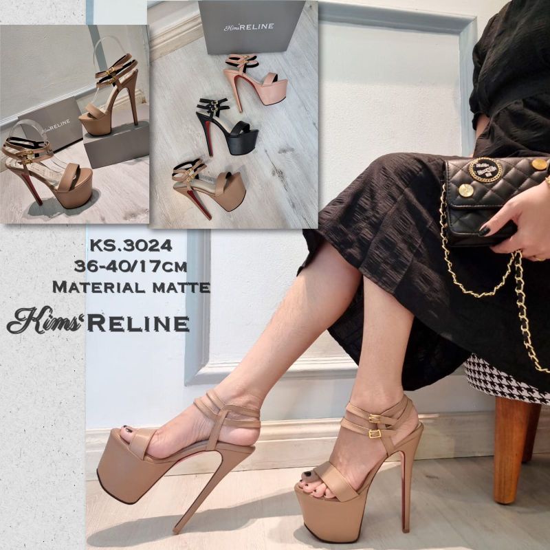 Sepatu Heels Fashion KS3024 tinggi hak 17cm