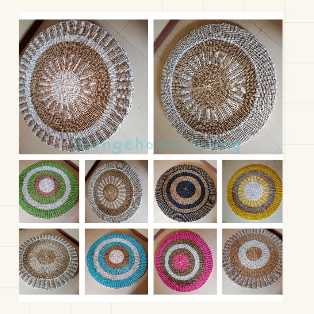 Rug Karpet/Karpet Lantai/ Karpet Anyaman Seagras/Karpet Seagras Bulat /Floor Mat 120cm Murah