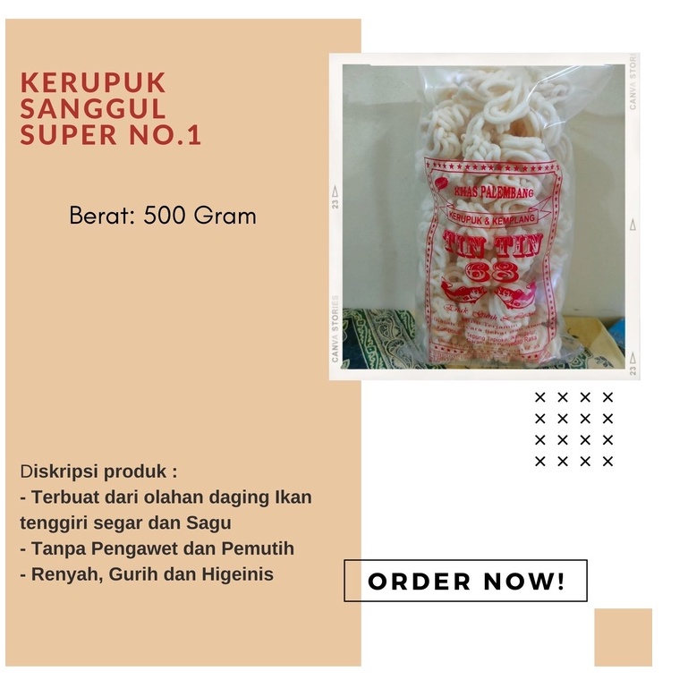 

Kerupuk sanggul ikan tenggiri Super No.1 kemasan 500 gram