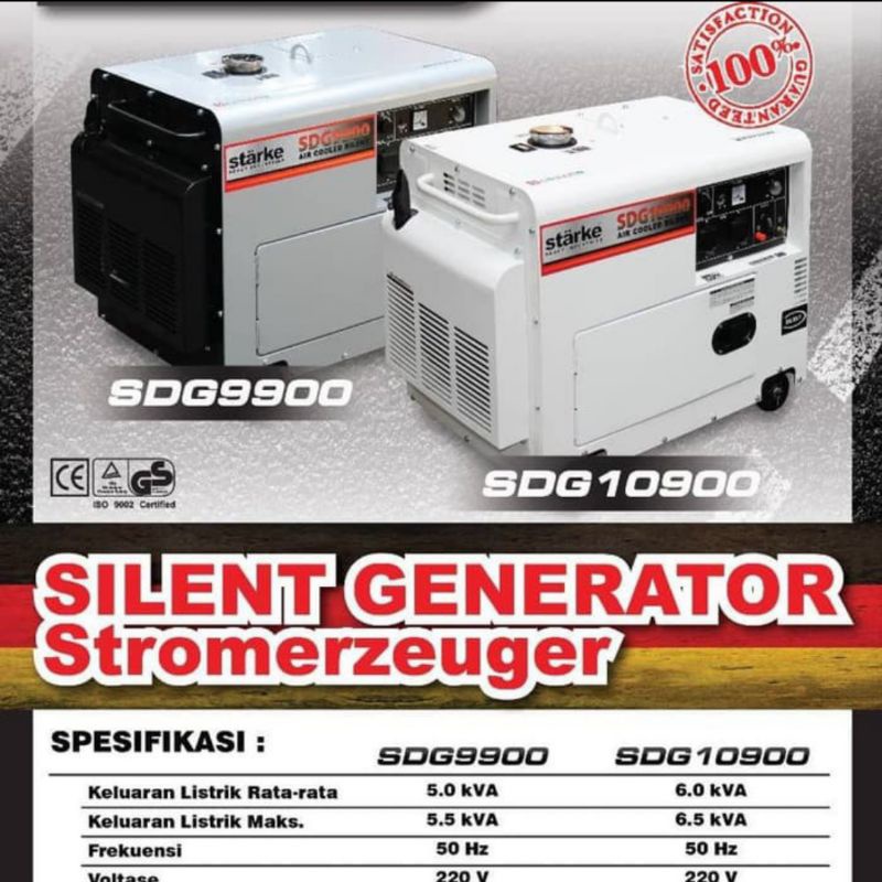 Genset Silent 5000 Watt Maksimal 5500 Watt Starke SDG9900 SDG 9900