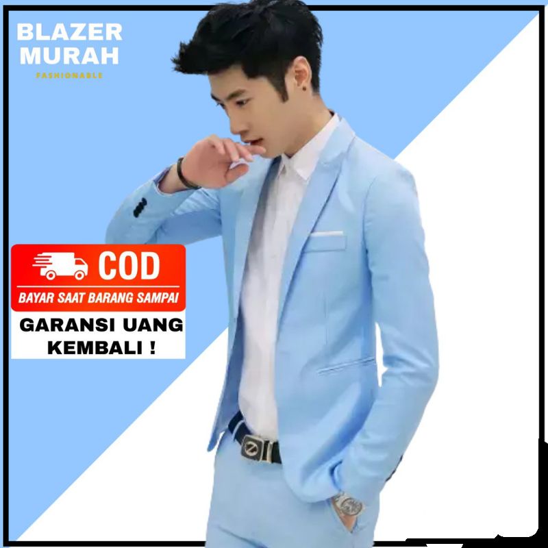jas pria dewasa biru muda terbaru -jas formal casual-jas resmi original 2021-jas blazer pria santri-