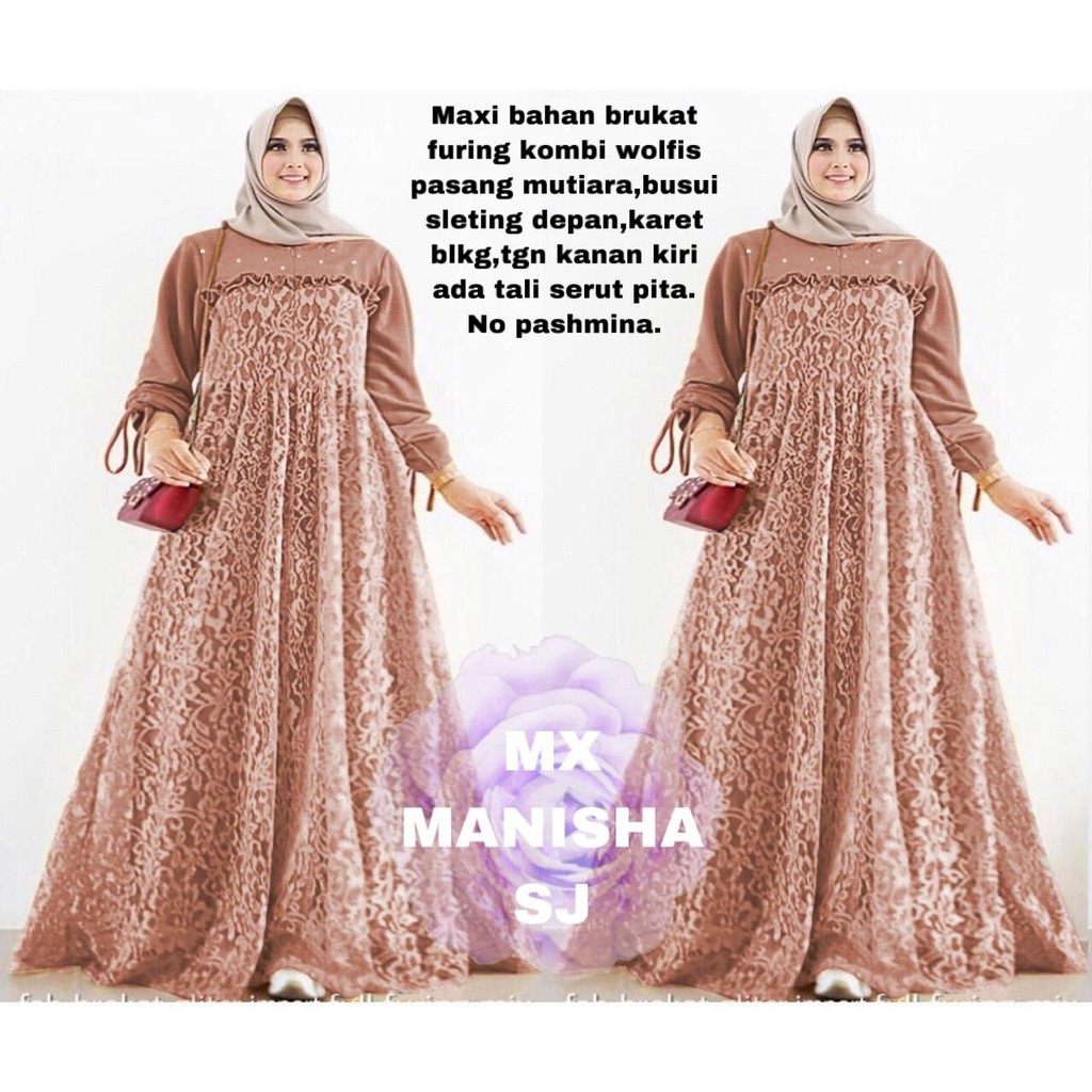 INDOBEST 3XL XXXL MANISHA GAMIS MEWAH / BRUKAT PESTA fashion wanita terlaris