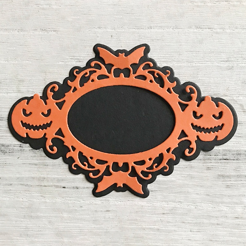 Cetakan Stensil Cutting Dies Motif Labu Halloween Bahan Metal Untuk Scrapbook / Craft DIY