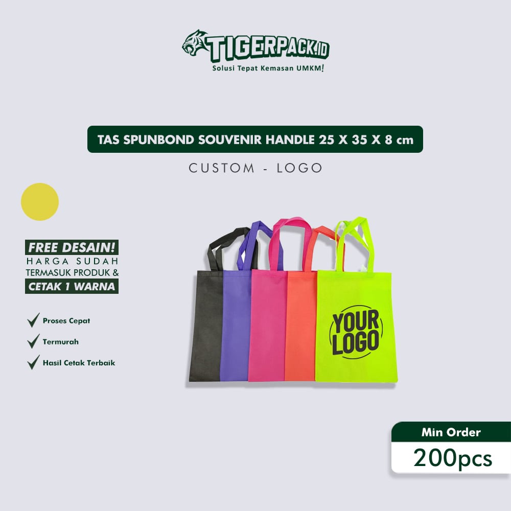 CUSTOM TAS SPUNBOND SOUVENIR HANDLE 25 X 35 X 8 cm