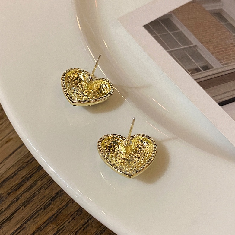 Anting Tusuk Motif Papan Catur Hati Trendy Untuk Wanita