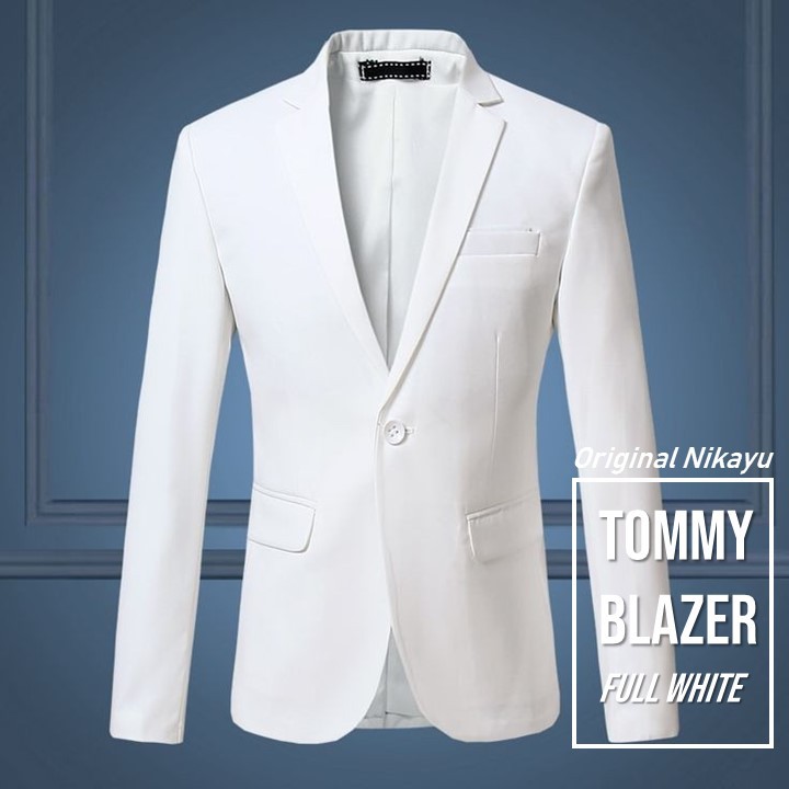 BLAZER KOREA PRIA SLIMFIT TOMMY FULL WHITE HIGH TWIST ORIGINAL NIKAYU FULL FURING