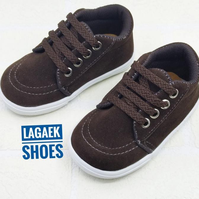 Beli Sekarang - SEPATU SNEAKER ANAK 1 2 3 4 TAHUN TALI COKLAT TUA BLUDRU KEREN YYCO
