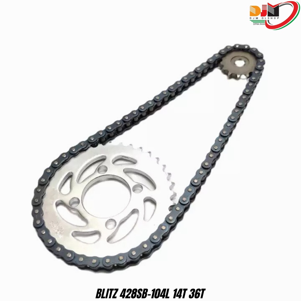 INDOPARTS Gear Set Paket Kawasaki Blitz 428SB 104L 14T 36T