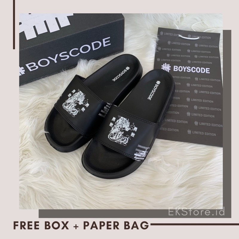 Sandal Slop/ Boyscode TYPE 17 PUTIH Dragon Sea Black White/ Sendal Slop Pria/ Sendal Slop/ Sendal Slop Wanita