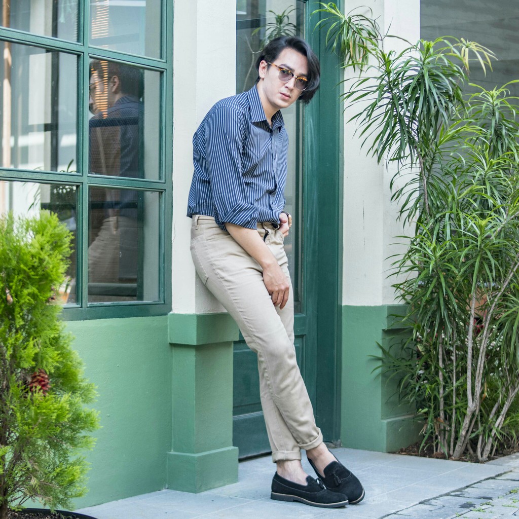 Pierre Black | Sepatu Hitam Tanpa Tali Loafers Pria Casual Kerja Formal Kantor Laki | FORIND x JACK