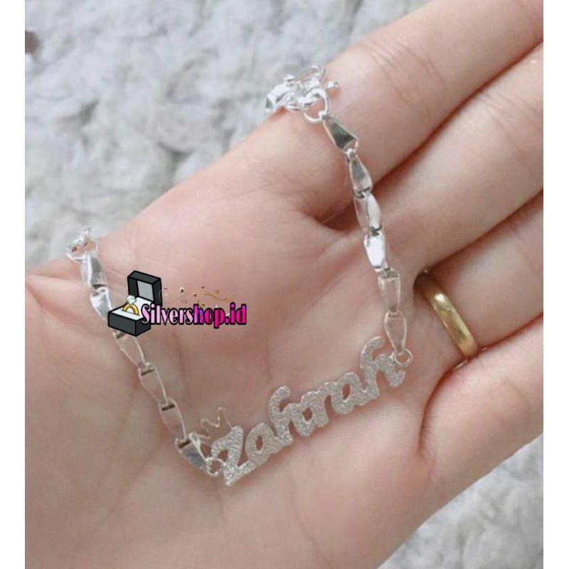 gelang tangan DEWASA costume nama rantai padi perak asli