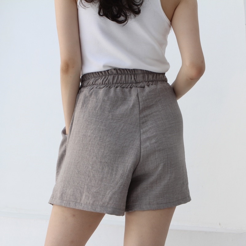 OSLO SHORTS | Celana Pendek Highwaist Linen Crinkle Short Pants Loungewear Celana Rumah Soma