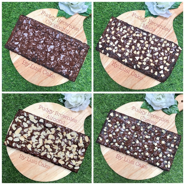 

Fudgy brownies almond / mede / keju / chocochip homemade