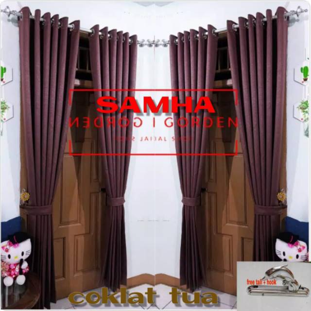 gordyn gorden blackout polos import coklat abu kuning merah hijau biru