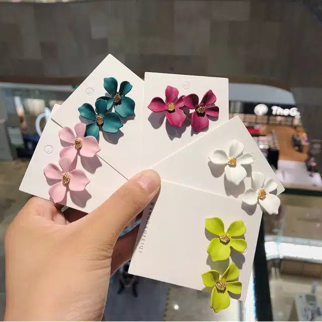 Anting Tusuk Motif Bunga Besar Ala Korea Model Bohemia Fashion Jewelry Accessories Wanita