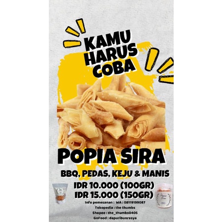 

MAKANAN RINGAN/SNACK POPIA SIRA - 100GRAM