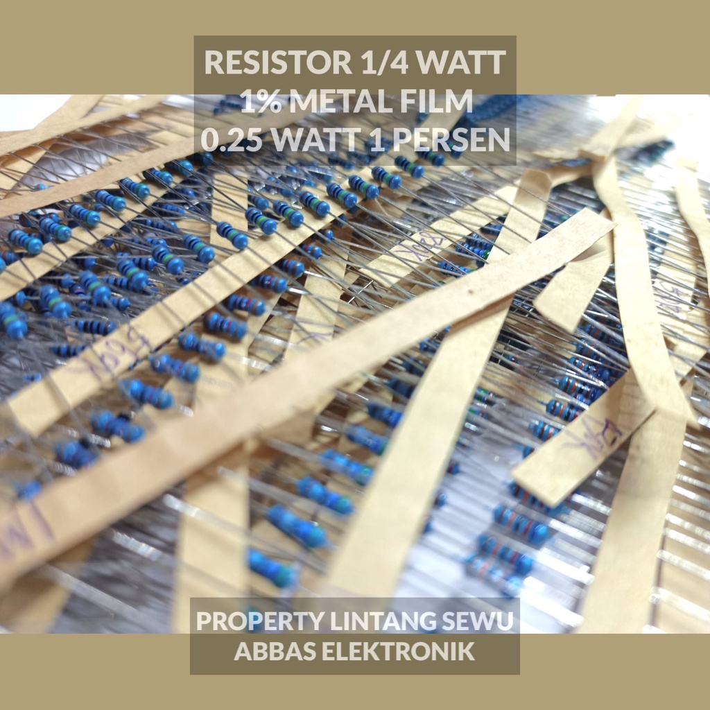 PAKET 1000PCS  RESISTOR ¼ WATT 1 % METAL FILM 0.25 WATT 1 PERSEN