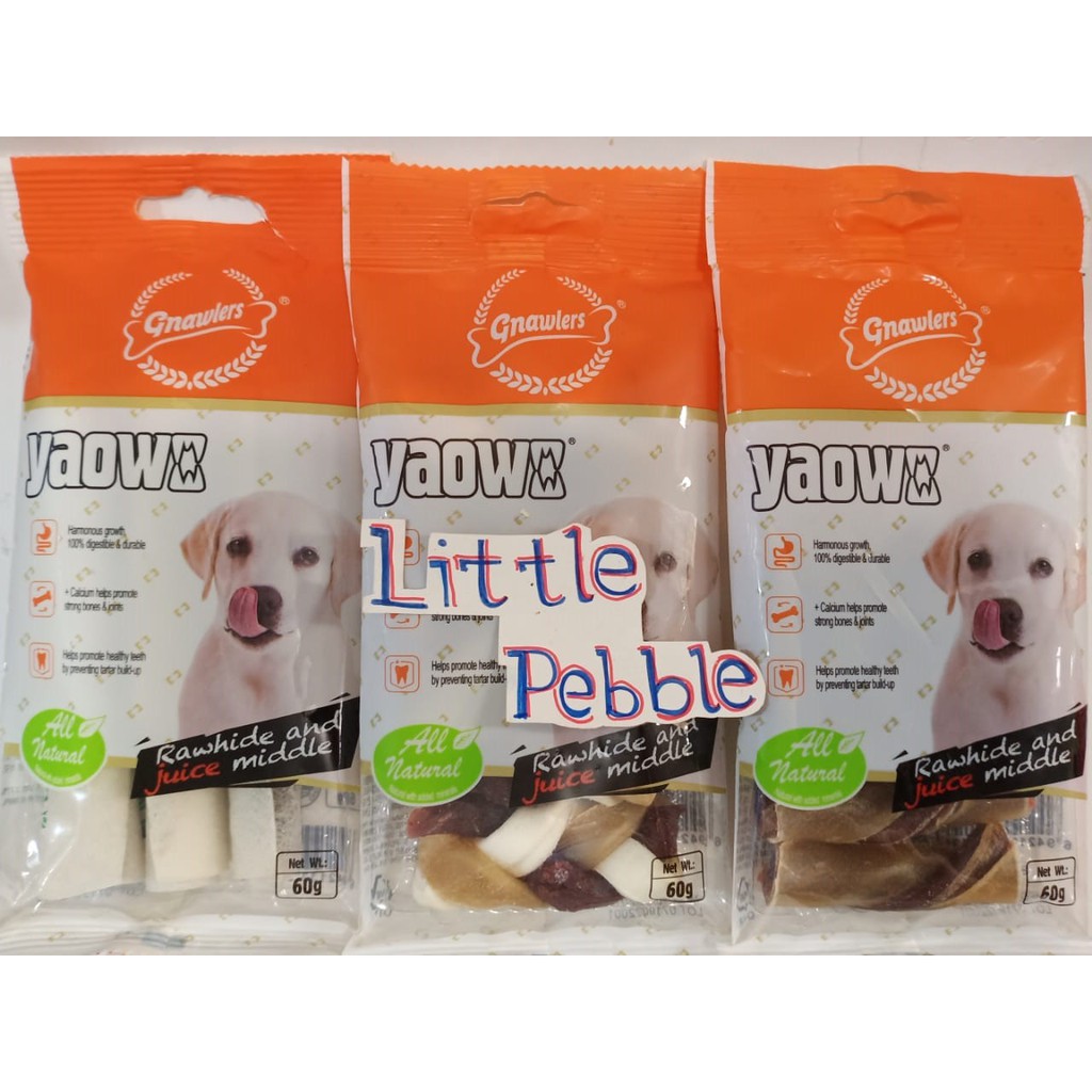 gnawlers howbone yaowo snack rawhide snack cemilan anjing 60gr