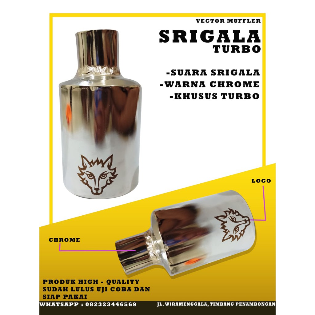 knalpot srigala crome turbo