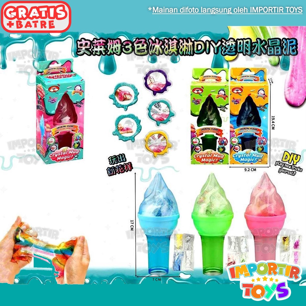 Slime DIY Bentuk Tongkat Kristal Mainan Slime Anak