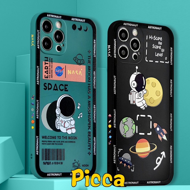 Soft Case Motif Print Kartun NASA Untuk IPhone 7 8 Plus 11 12 13 Pro Max X XS Max XR 6 6s Plus SE 2020