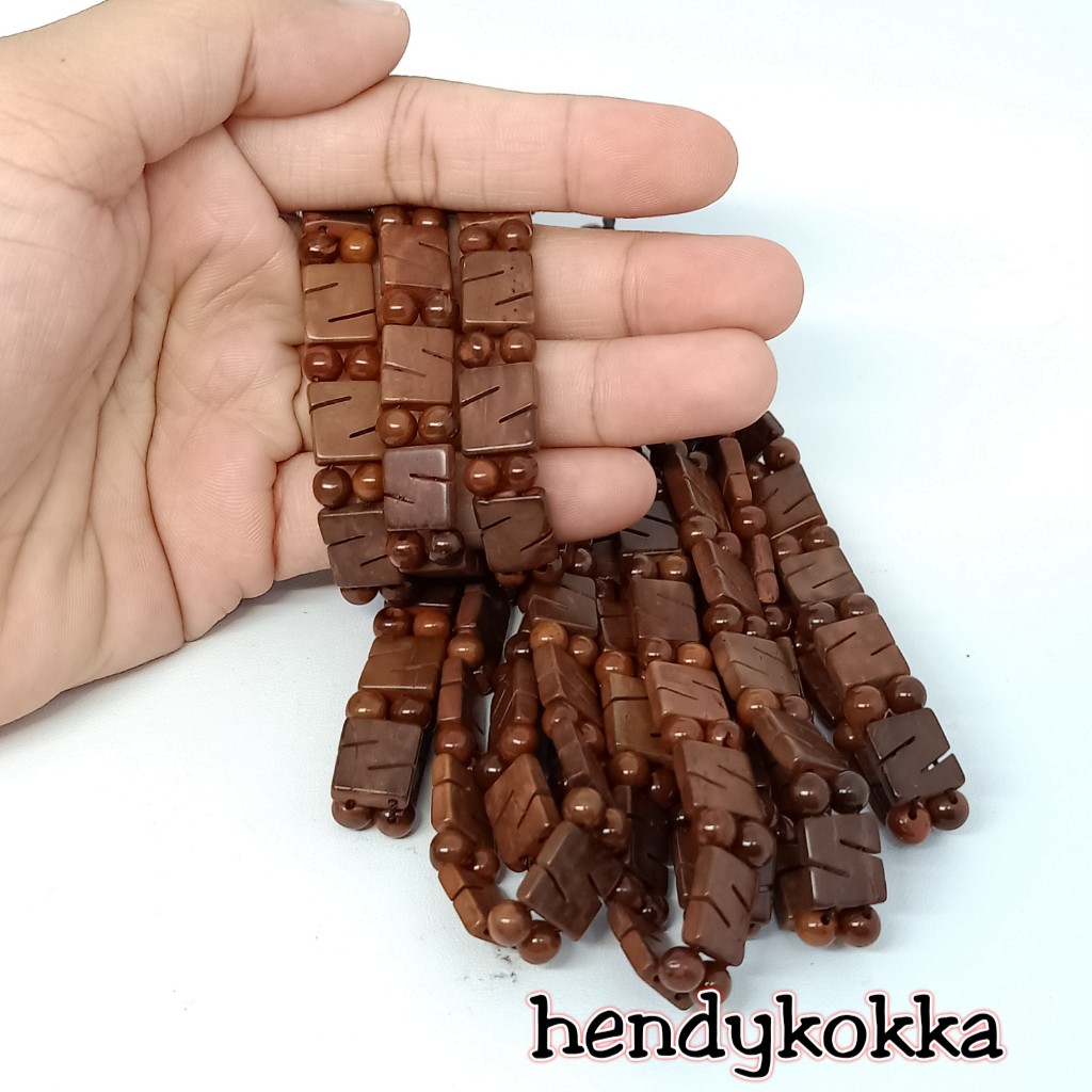 10 gelang kokka kaukah plat S coklat