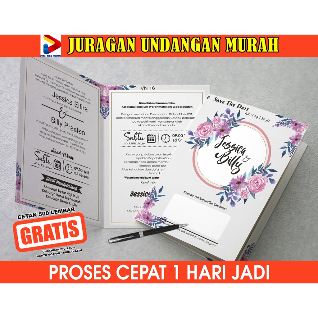 Cetak Undangan Pernikahan Murah, Undangan Pernikahan Ada Foto Surat Undangan Pernikahan