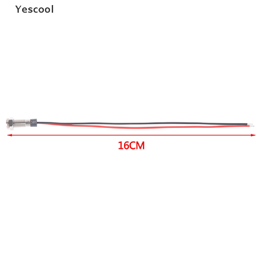 Yescool P67 Lampu Indikator Peringatan led 6mm 3v 5v 6v 12v 24v 220v Bahan metal Anti Air