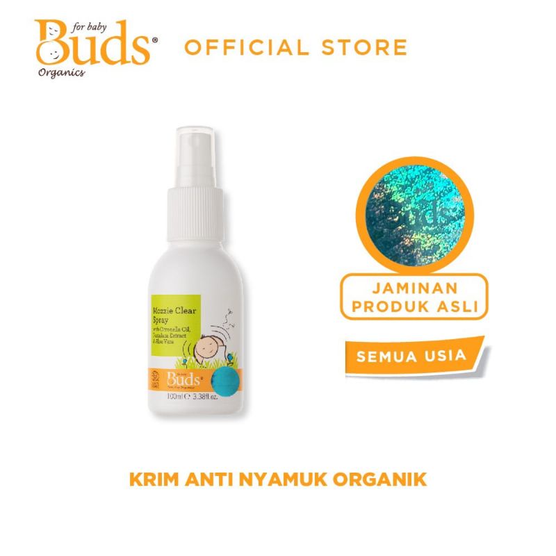 Buds Organics Mozzie Clear Spray - Lotion Atau Krim Anti Nyamuk Bayi Dan Anak