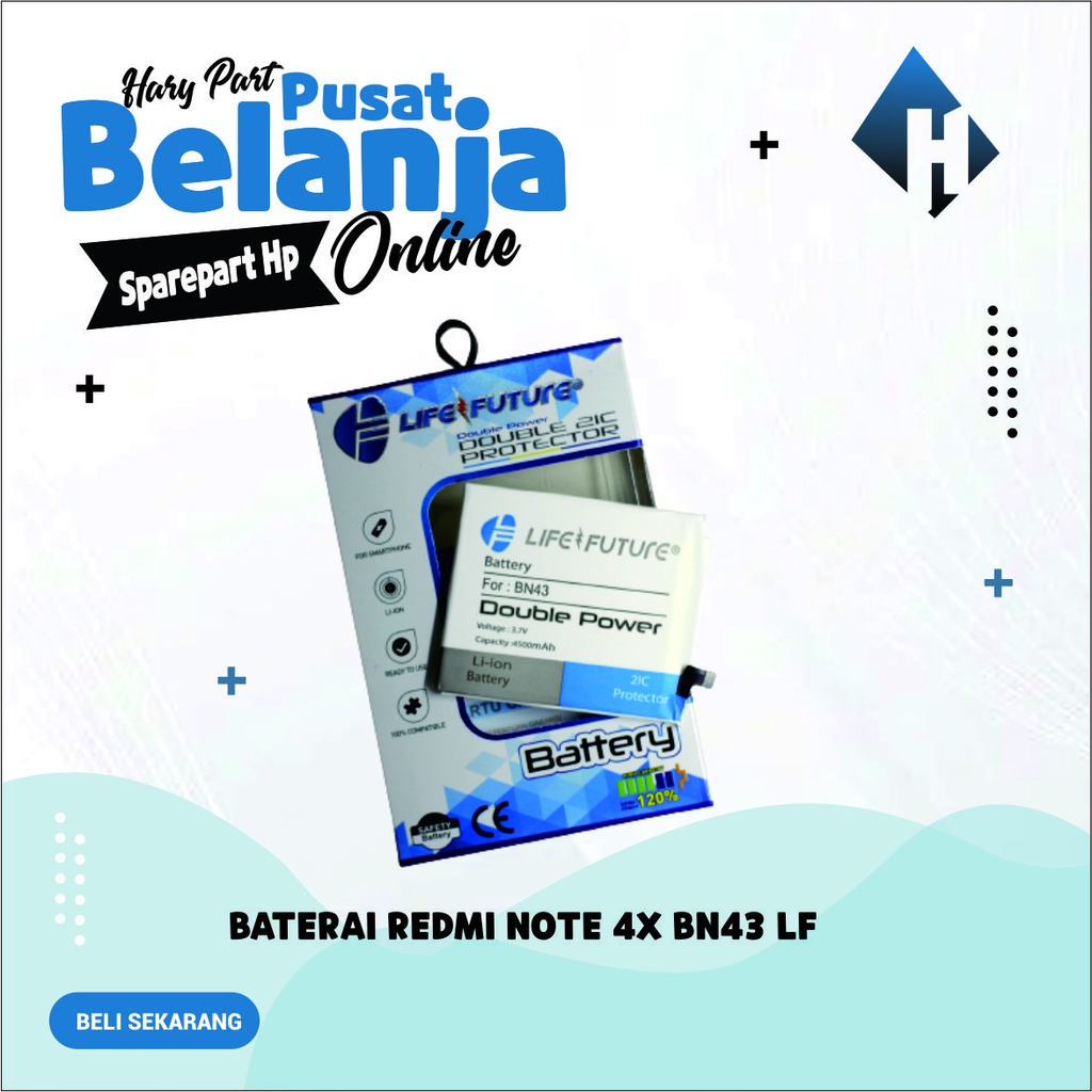 Baterai Xiaomi Redmi Note 4X Baterai BN43 Life Future