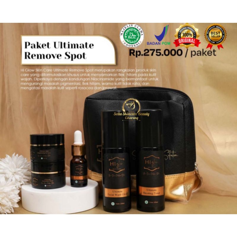 HI-GLOW REMOVE SPOT UNTUK KULIT WAJAH FLEK HITAM MEMBANDEL,SUSAH PUTIH