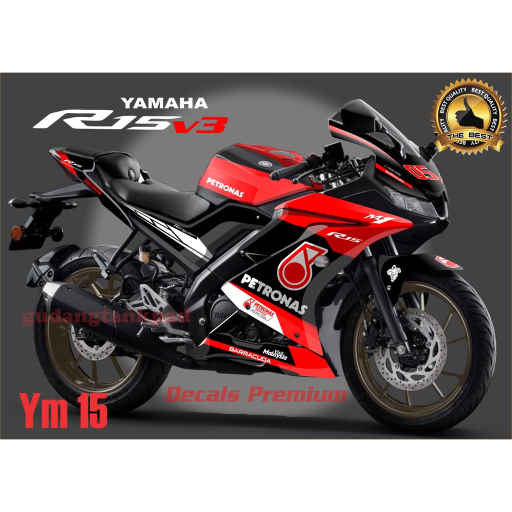 DECAL STIKER DECAL R 15 V3 , VARIASI , MONSTER ENERGY , PETRONAS/STIKER FULL BODY R15 V3