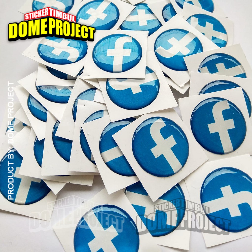 FB LOGO EMBLEM STIKER RESIN AKSESORIES LAPTOP DAN PC