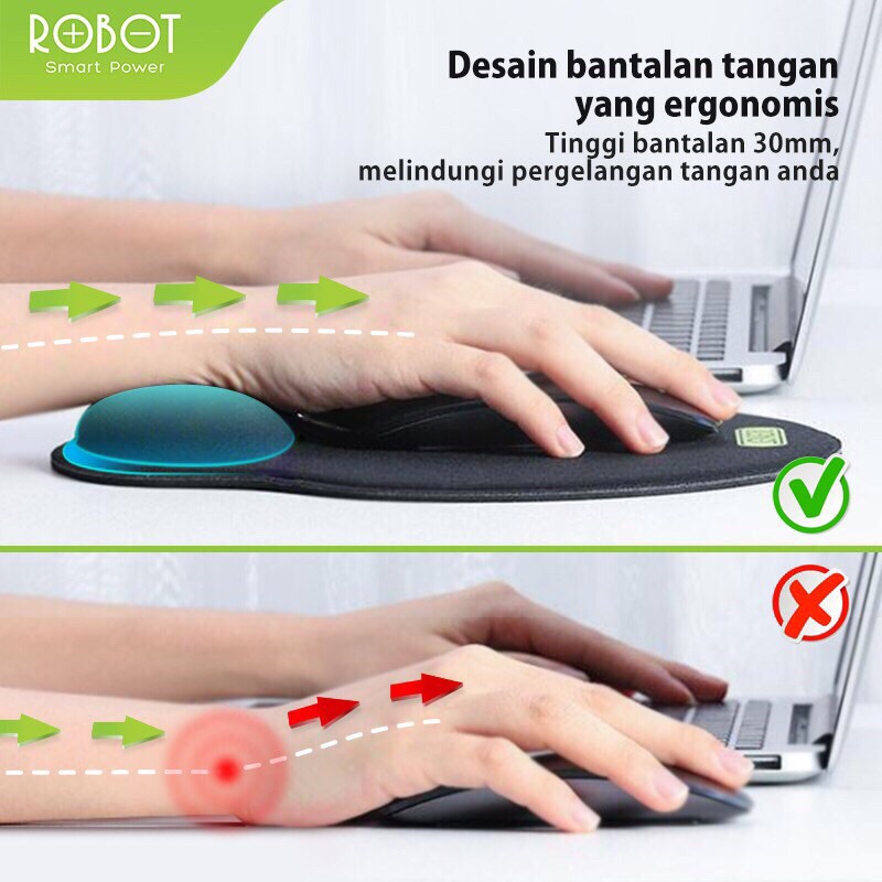 Mousepad Anti Slip ROBOT RP02 New Gaming Polos Hitam Murah Rubber Original - Garansi Resmi 1 Tahun