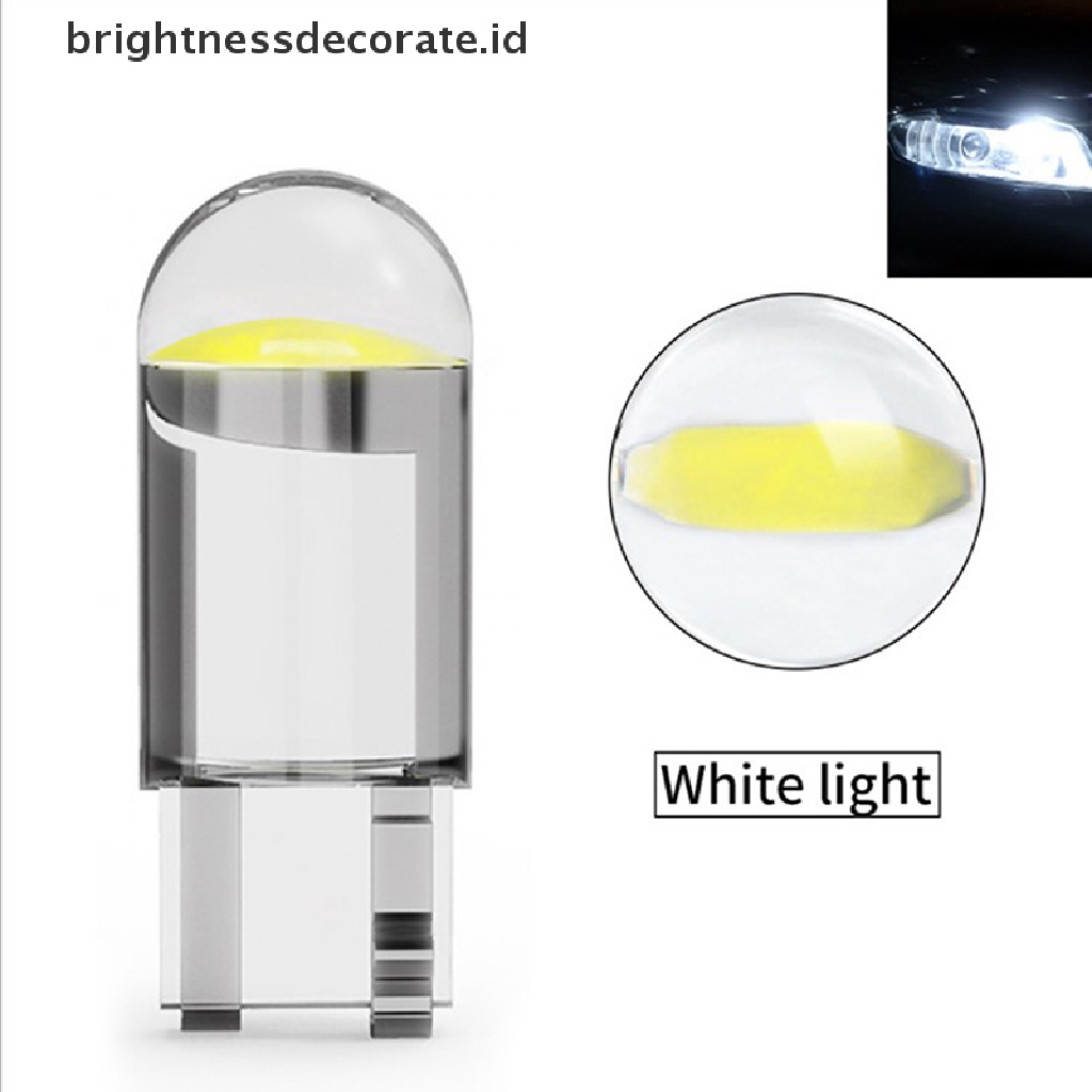 10pcs Lampu Led W5W 194 T10 Kaca Housing Cob 3000k 6000k Warna Putih Hijau Biru Untuk Mobil