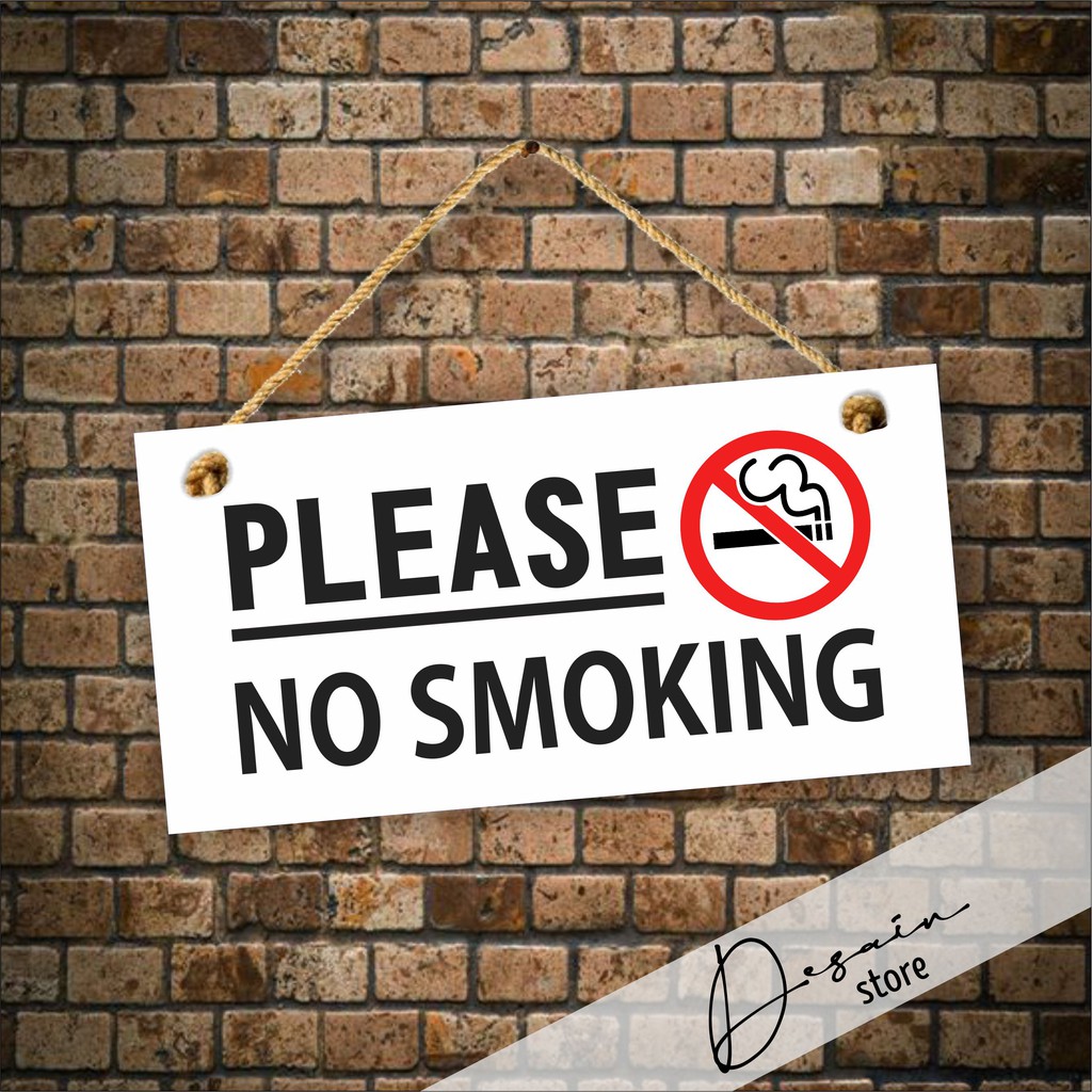 Poster Kayu No Smoking Hiasan Dinding