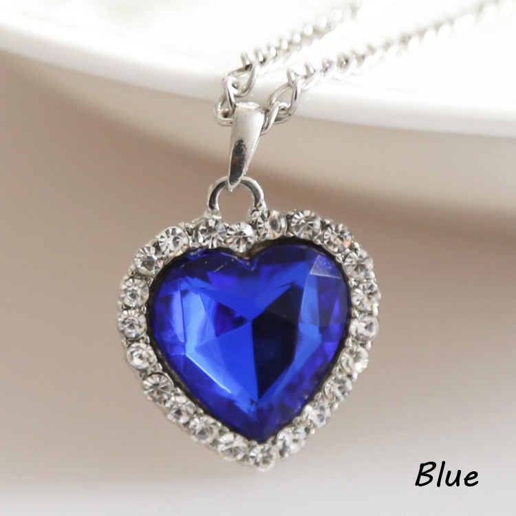 Fashion Crystal Full Rhinestones Titanic Heart of Ocean Necklaces Jewelry Gift