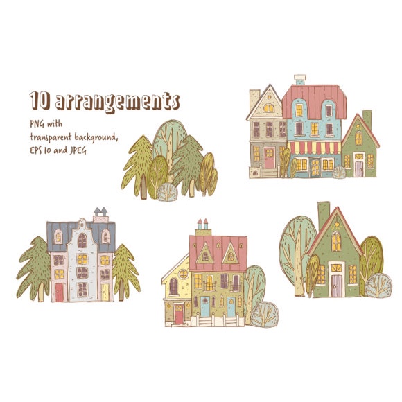 Old Town Clipart Collection