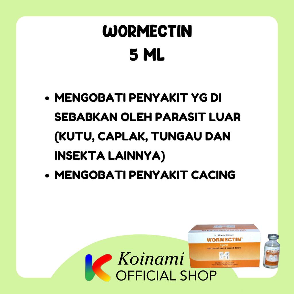 WORMECTIN 5ml / obat jamur parasit cacing scabies kucing anjing domba kambing kelinci sapi babi / Medion