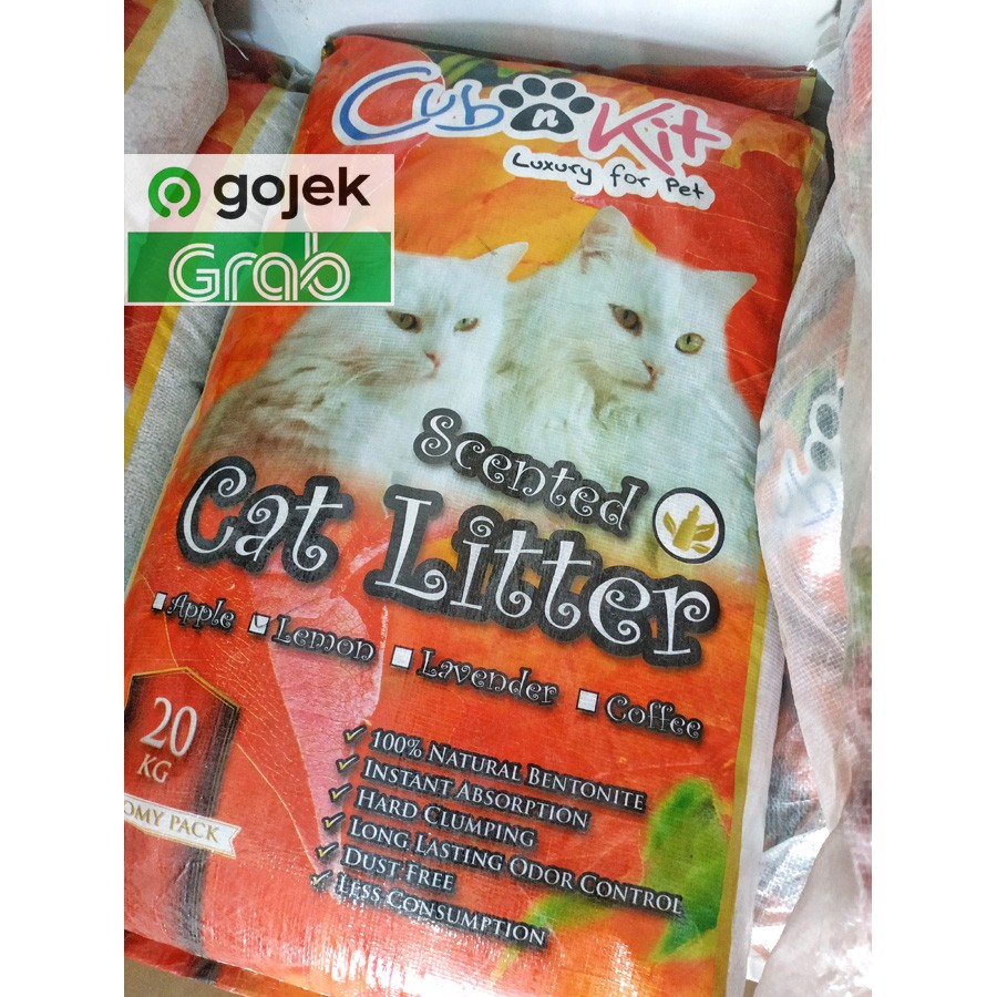 GOSEND - Pasir Kucing Cub N Kit 20 kg atau 25L CubnKit 25 Liter Gumpal Wangi Import