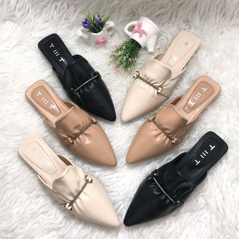 Sandal Flat import wanita murah/ Sandal flat pesta/ Sandal flat kerja/ Sandal santai